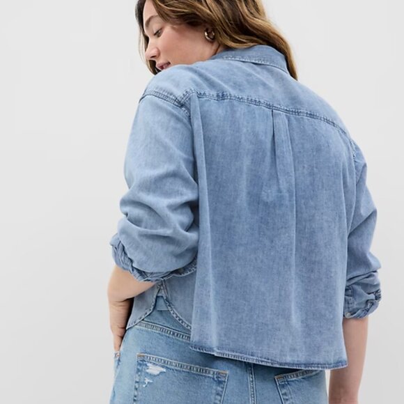 Gap Cropped Denim Shirt - Picture 5 of 7